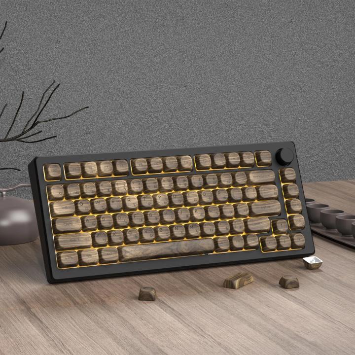 134 Keys Wood Keycaps MOA Profile Keyboard Keycaps for Cherry MX Switches Mechanical Keyboard