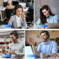 EKSA H6 Wireless Headphones Bluetooth 5.0 Office Headset with USB Dongle ENC Call Noise Cancelling Mic 30H Playtime For Computer. 