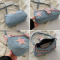 Y2k Fashion Women's Handbags Stars Pattern Cool Girls Underarm Bag Fashion Canvas Female Small Shoulder Bags Chain Tote Purses Watty Store. 