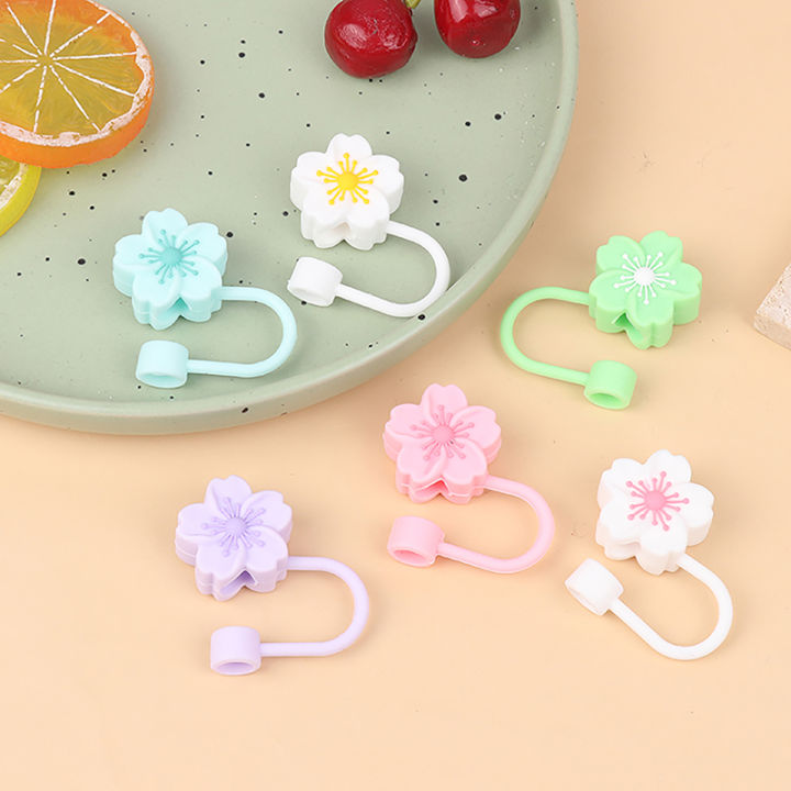 【Top Picks】 Flower Straw Covers For Water Bottle Flower Shape Dust Cap Straw Tips Cover Cup Accessories For 8mm