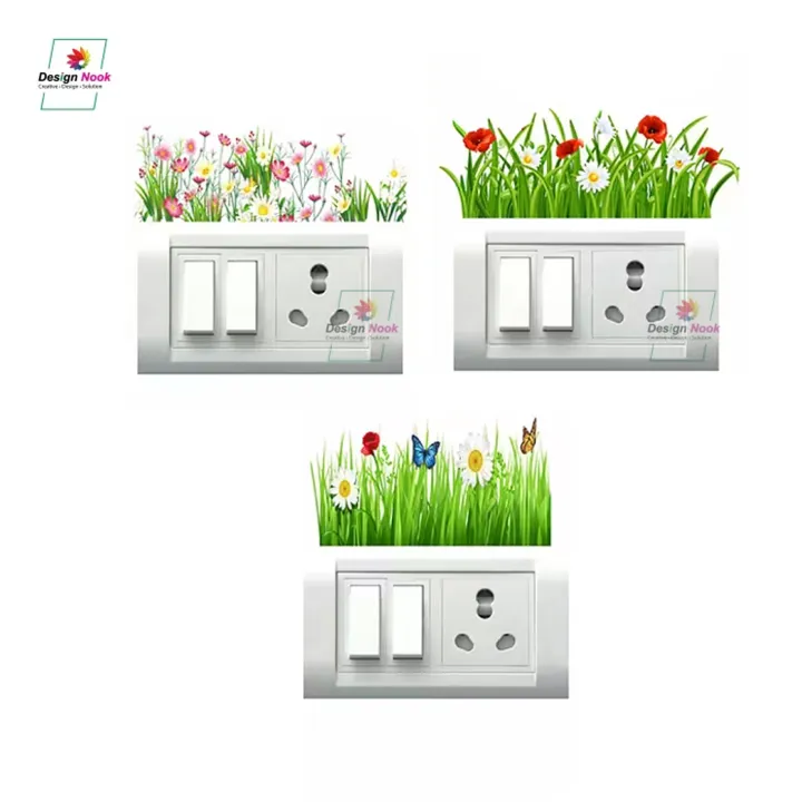 9%20piece%20Transparent%20Flower%20&%20Nature%20Switch%20Board%20Sticker%20%7C%20Clear%20Vinyl%20Wall%20Sticker%20%7C%20Pack%20of%209%20-%20Image%203