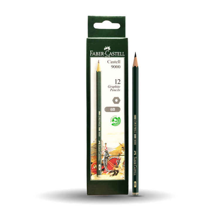 Faber-Castell-%20Castell%209000%20Graphite%20Pencil,%208B%20-%2012%20Pcs%20-%20Image%202