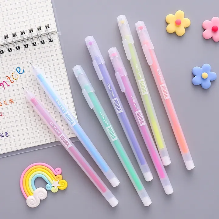 12%20PCS%20Colored%20gel%20pens%20set%20Kawaii%20blue%200.5%20mm%20ballpoint%20pen%20for%20journal%20Cute%20School%20supplies%20Korean%20stationery%20-%20Image%203