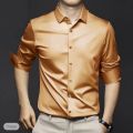 New Stylist Silk Long Sleeve SilemFit Shirt For Men-.
