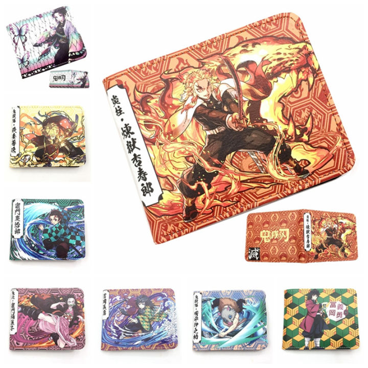 Anime Rengoku Kyoujurou Kochou Shinobu Tomioka Giyuu Wallet Student Mens Pu Purse Short Wallets