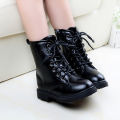 Children's boots, girls' booties, spring and autumn 2023 new Korean version of the British boys' martin boots, black school performance shoes. 