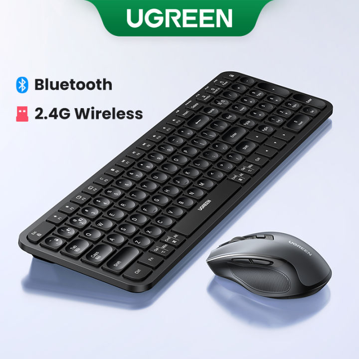 UGREEN Mice and Keyboard Wireless Bluetooth & 2.4GHz Keycaps for Laptop MacBook iPad PC Tablet Bluetooth Keyboard