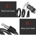 (New)Bicycle Portable Anti-theft Lock Steel Cable Lock with Lock Frame, Style:A Style 100cm Black.
