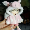 【The road to happiness Store】1 Set Cute 11 Dolls Animal Rabbit Fox Dinosaur Coat + Pants for 1/12 BJD, Molly Doll Clothes. 