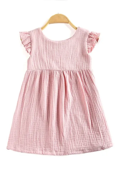 Girls%20butterfly%20sleeve%20Dress%20Childrens%20Simple%20Style%20Pure%20Cotton%20soft%20crap%20fabrics%20Tank%20Top%20Dress%20Kids%20Clothes.%20-%20Image%205