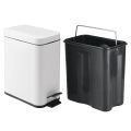 5L Lidded Step Trash Can, Compact Garbage Bin with Removable Liner Bucket and Handle for Bathroom, Kitchen, Office. 