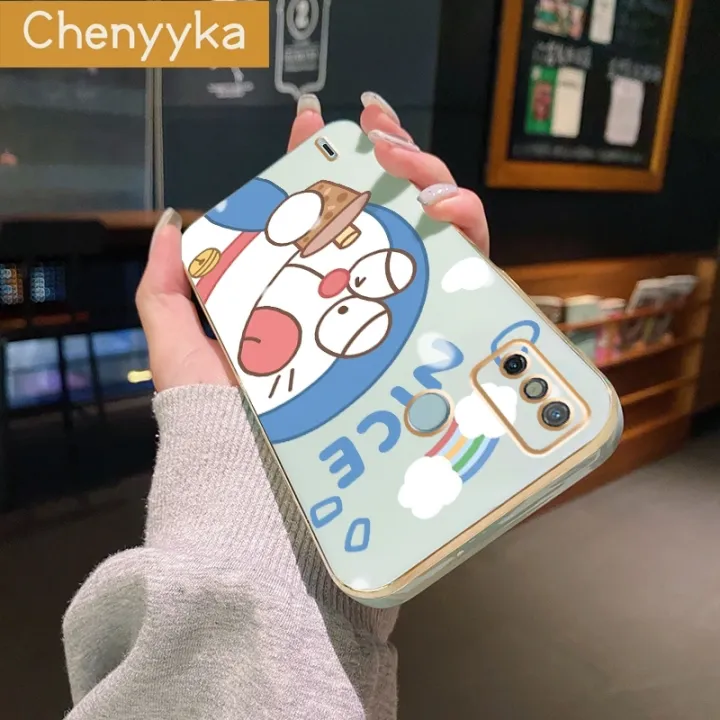 Chenyyka%20For%20Tecno%20Spark%206%20Go%20Spark%20Go%202020%20Spark%20Go%202021%20Case%20Cartoon%20Cute%20Doraemon%20Luxury%20Plating%20Phone%20Case%20Edge%20Pattern%20Silicone%20Casing%20Full%20Back%20Cover%20Camera%20Protection%20Cases%20Softcase%20-%20Image%204