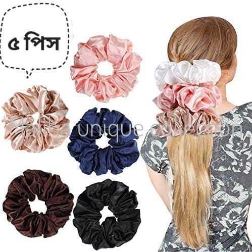 Silk%20Scrunchie%20Hair%20Band%20for%20&%20Braselet%20for%20girls%205-Pieces%20-%20Image%203