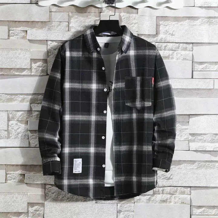 Ins%20Plaid%20Shirt%20Men's%20Outer%20Wear%20Trend%20All-match%20Long-sleeved%20Shirt%20-%20Image%205