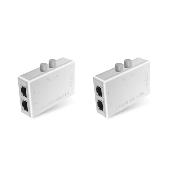 2X Mini 2 Port RJ45 RJ-45 Network Switch Ethernet Network Box Switcher Dual 2 Way Port Manual Sharing Switch Adapter HUB