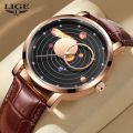 LIGE cross-border exclusive supply of classic, compact, simple and casual quartz watch belts, trendy waterproof watch B802.