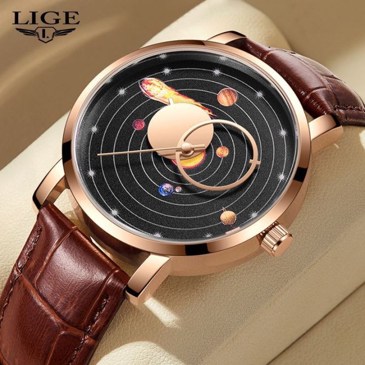 LIGE cross-border exclusive supply of classic, compact, simple and casual quartz watch belts, trendy waterproof watch B802
