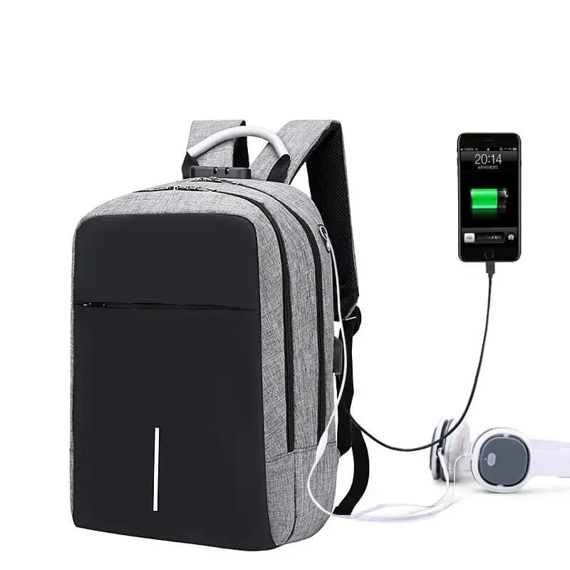 Anti Theft Backpack Inch Laptop Usb Charging Waterproof Schoolbag male  Business Travel Bags