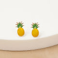 Women Cartoon Enamel Stud Earrings Icecream Hamburger Fruit Pineapple Egg Milk Animal Ear Studs Cute Gift-Cola Kids. 