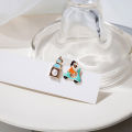 European and American new fashionable, simple and delicate, small and cute, fancy changeable earrings, multi-color and colorful peripheral items, stud earrings. 