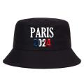 Summer Paris 2024 Reversible Bucket Hat Unisex Adult Cotton Fisherman Cap Woman Man Cool Cotton Bob Hat Teen Solid Sun Cap.