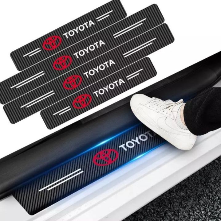 4Pcs%203D%20Texture%20Carbon%20Fiber%20Door%20Anti-Scratch%20Car%20Door%20Protective%20Vinyl%20Car%20Stickers%20For%20TOYOTA%20-%20Image%202