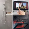 Wall Mount Shower Phone Holder Bathroom Case Mount Shelf, Bathroom Phone Shelf Shower Storage Box Phone Holder, White. 