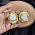 Matt Golden Polished Earrings with Gajra work.