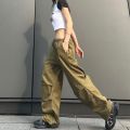 Gaono Women Oversized Baggy Cargo Pants Loose Fit Low Waist Drawstring Wide Leg Trousers Summer Casual Jogger Sweatpants. 