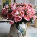 Shabby chic Bouquet European Pretty Bride Wedding Small Peony Silk Flowers Cheap Mini Flowers for Home Decoration Indoor.