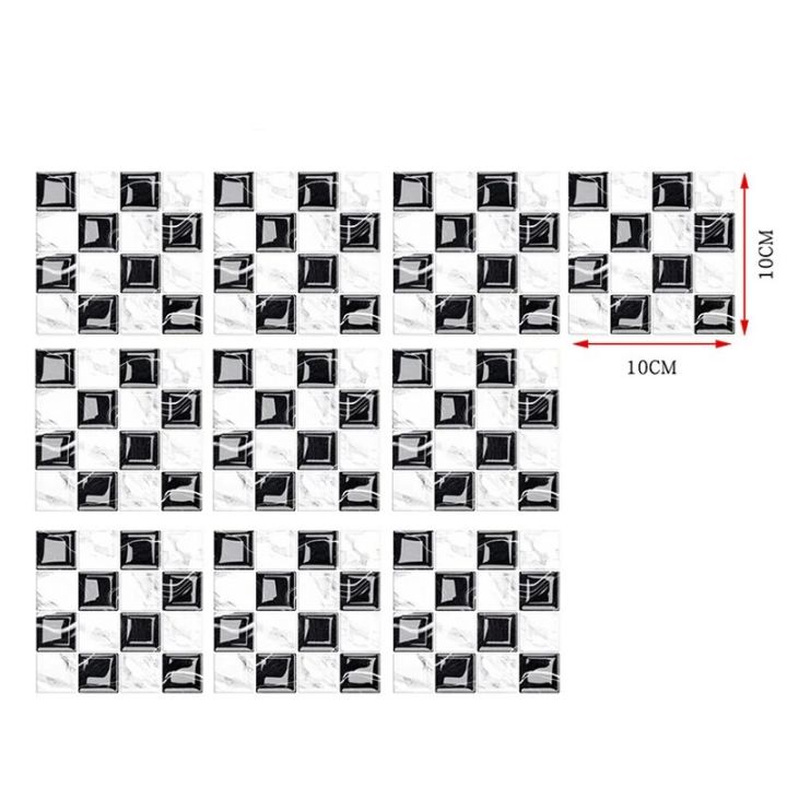 10Pcs%2010X10cm%20Mosaic%20Tiles%20Paper%20Lifelike%20Wall%20Stickers%20Kitchen%20Bathroom%20Waterproof%20Self-Adhesive%203D%20Magic%20Pattern%20Wallpaper%20-%20Image%204