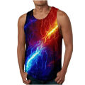 Mens 3D Star Sky print bodybuilding gym vest sleeveless tshirt fitness clothing sportwear muscle oversized tank tops. 