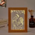 Personalized 3D Photo Frame Night Lamp Custom Couple Picture Frames Wooden Frame Unique Anniversary Wedding Christmas Gift. 