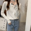 Autumn New Japanese Lazy Style Western Style Fashion Bottoming Shirt Women's Slim Fit Slimming Versatile Long Sleeves Knitwear Top. 