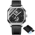 POEDAGAR New luxury fashion leather belt wrist-watche for men. 