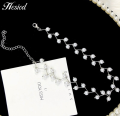 Trendy Fashionable Pearl Choker Necklace for Girls Simple Stylish- Rhinestone Charm Chain Necklaces for Women Party Accessory New Collection.