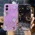 New Phone Case For Samsung Galaxy A05 Cover Shiny Ring Covers Glitter Soft Transparent Space Planet Stars Moon Girls For Galaxy A05 Case. 