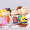 12pcs/set Snoopy Cartoon Charlie Brown And Friends Beagle Woodstock Peanuts Girl Kid Toy Animiation Action Figure Kids Toy Gift Miniature Model.