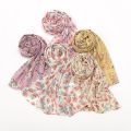 2023 Fashion Print Floral Bubble Chiffon Hijab Lady Print Soft Sun-resistant Shawls and Wraps Scarf Women Muslim Sjaal 180*70cm.