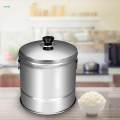 Stainless Steel Rice Steamer with Inset Draining Basket Rice Steaming Bucket 31cmx25cm.
