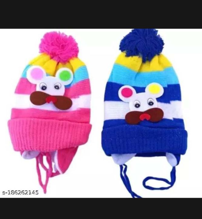 Baby%20Winter%20Warm%20Wool%20Fabric%20Woolen%20Beautifull%20Tie%20Cap%20for%20Kids%20-Boy's%20&%20Girl's%20-%20Image%203