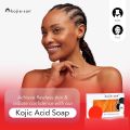 Kojie San Skin Lightening Soap - Original Kojic Acid Soap for Dark Spots, Hyperpigmentation, & Scars - Beauty Bar with Coconut & Tea Tree Oil for Flawless, Even Skin Tone - 65g x 3 Bars.