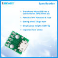 Micro USB To DIP Adapter 5pin Female Connector Module Board Panel Female 5-Pin Pinboard B Type PCB 2.54 MM. 