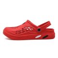 Cross-border couple beach shoes men's hole shoes one line sandals light and soft foreign trade king size 47-48-49 sandals.