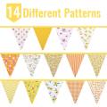 40 Feet Fabric Bunting Banner Vintage Bunting Flag for Party Yellow. 