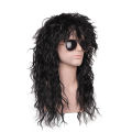HAIRJOY Funny Halloween Cosplay Wig Men Women 70s 80s Long Curly Black Rocker Costume Wig. 