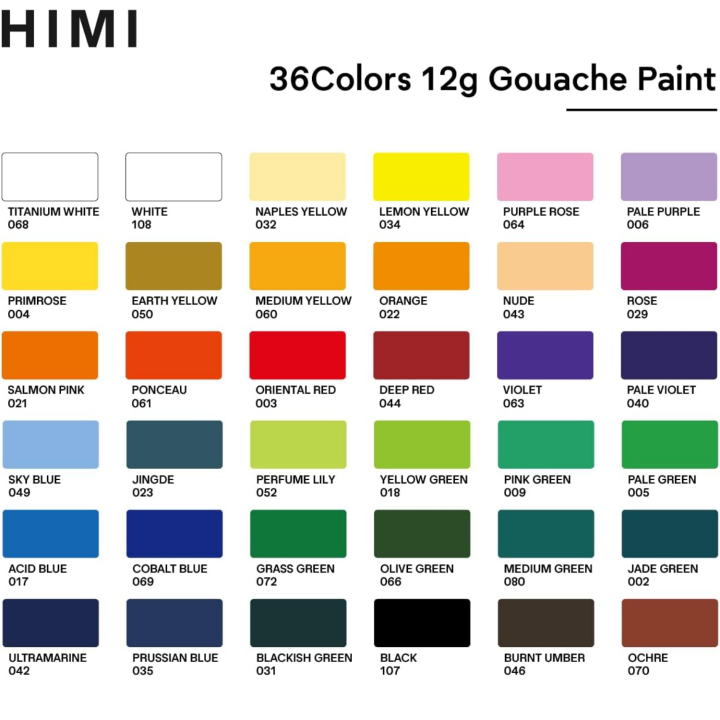 HIMI%20Gouache%20Paint%20Set%EF%BC%8CArt%20Supplies%20for%20Professionals%EF%BC%8C36%20Colors%2012g%EF%BC%8CPaint%20for%20Canvas%20and%20Paper%20-%20Image%205