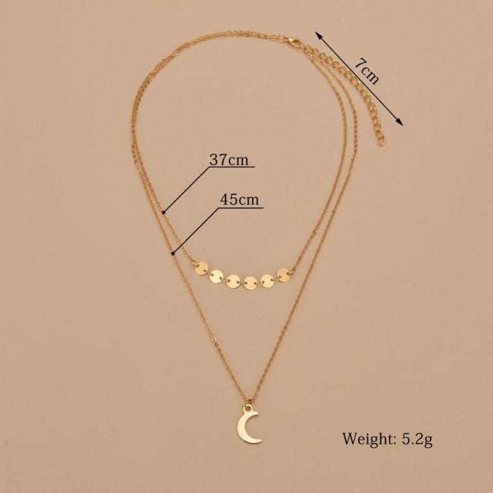 European%20and%20American%20cross-border%20jewelry%20gold%20chain%20iron%20single%20pendant%20moon%20disc%20chain%20pendant%20double%20necklace%20-%20Image%203