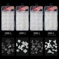 100Pcs Short French Half Stick Nails Pointed Square Transparent Extended Artificial False Nails Press On Acrylic Nail Art. 