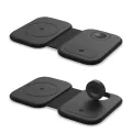 F20 3 in 1 15W Multi-function Magnetic Folding Wireless Charger for iPhone Series & Apple Watches & AirPods(Black). 
